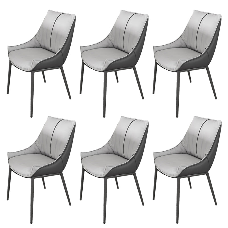 Parsons Faux Leather Side Chair Upholstered Armless Dining Chairs