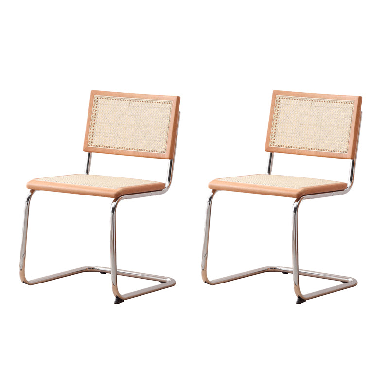 Contemporary Kitchen Dining Side Chair Metal Open Back Dining Side Chair