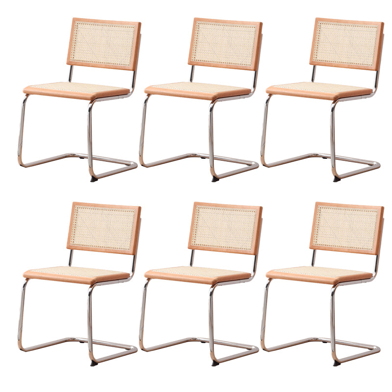 Contemporary Kitchen Dining Side Chair Metal Open Back Dining Side Chair