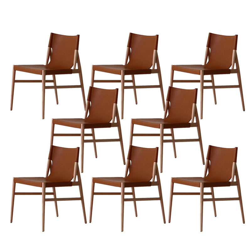 Dining Room Industrial Side Chair Faux Leather Parsons Chair