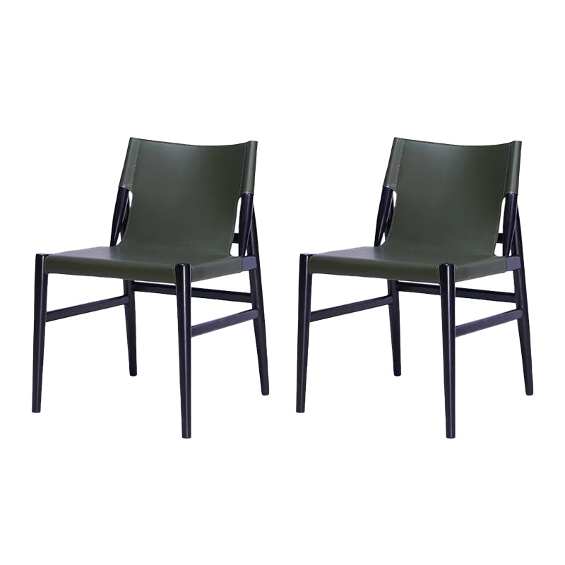 Dining Room Industrial Side Chair Faux Leather Parsons Chair