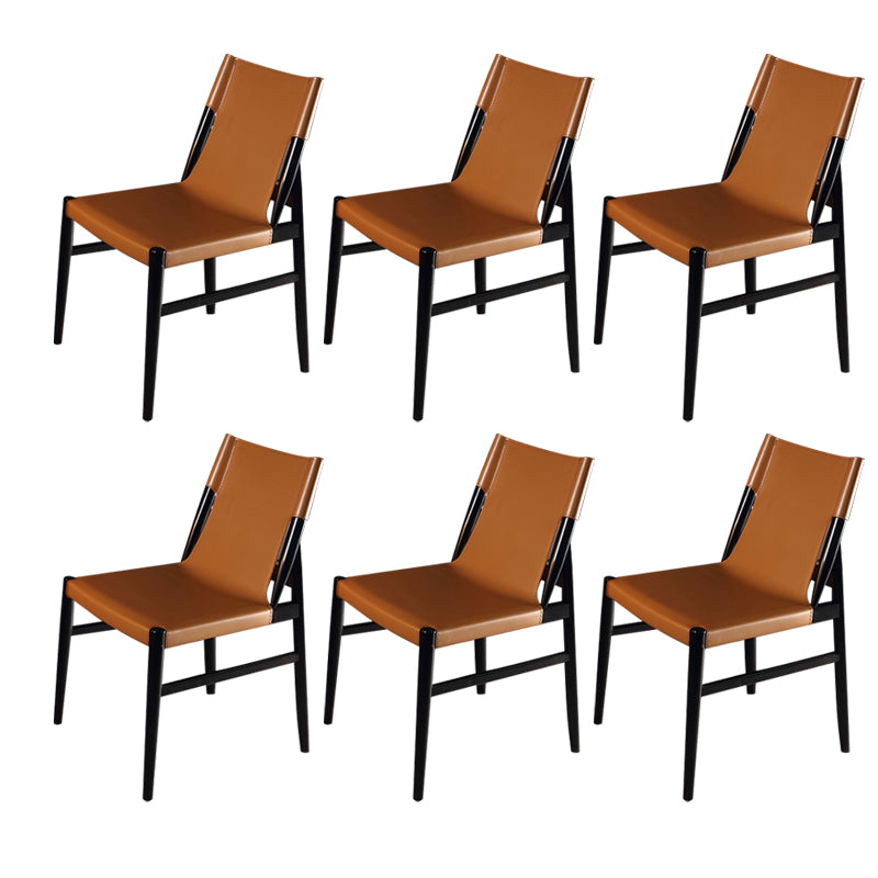 Dining Room Industrial Side Chair Faux Leather Parsons Chair