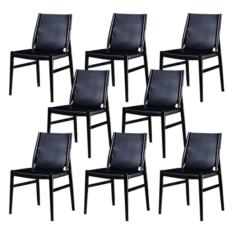 Dining Room Industrial Side Chair Faux Leather Parsons Chair