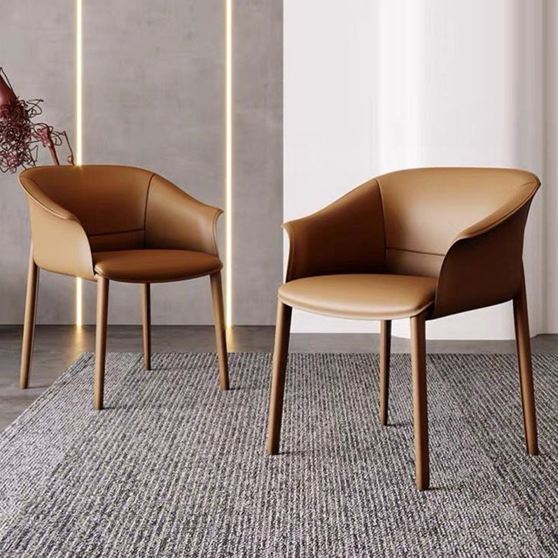 Contemporary Kitchen Dining Chair Metal Legs Upholstered Arm Chair