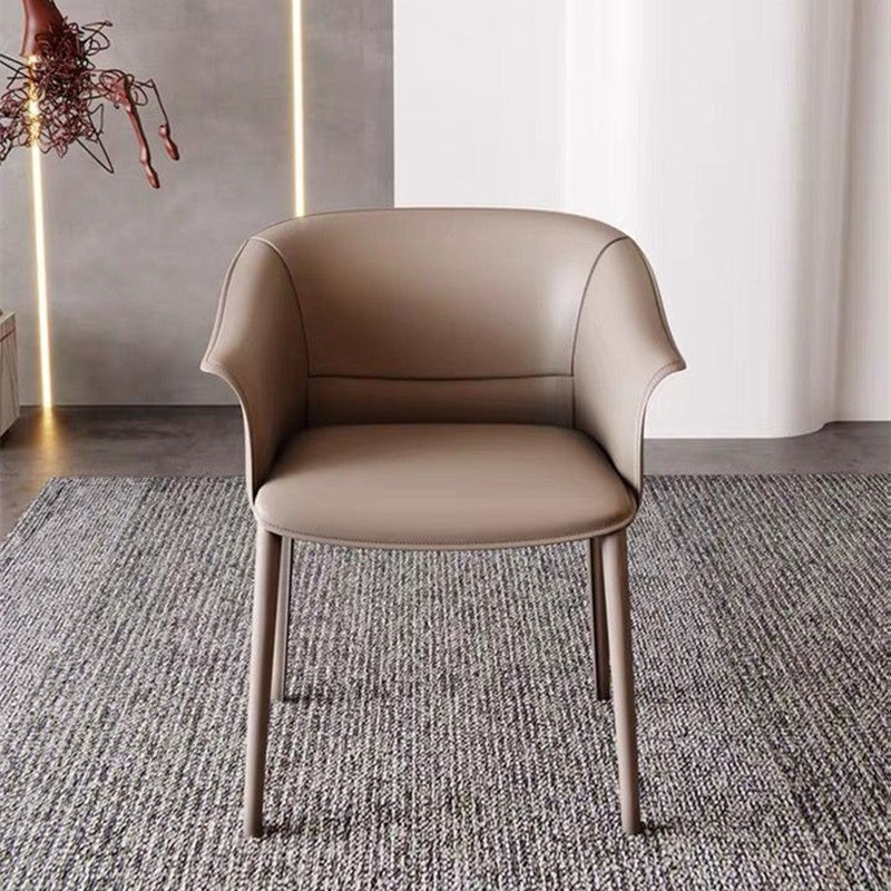 Contemporary Kitchen Dining Chair Metal Legs Upholstered Arm Chair