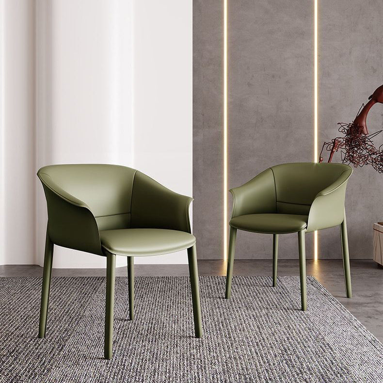 Contemporary Kitchen Dining Chair Metal Legs Upholstered Arm Chair