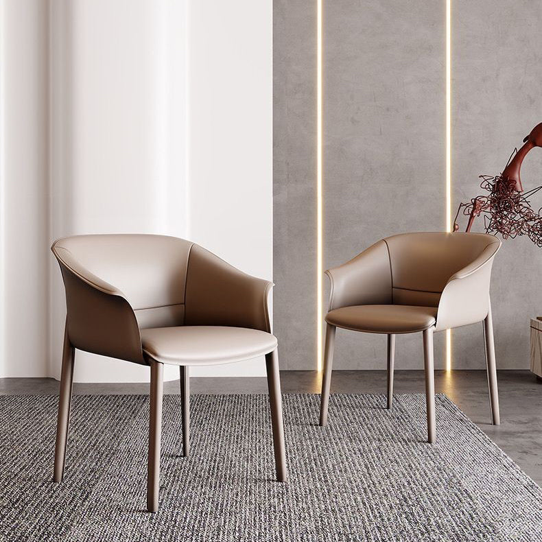 Contemporary Kitchen Dining Chair Metal Legs Upholstered Arm Chair