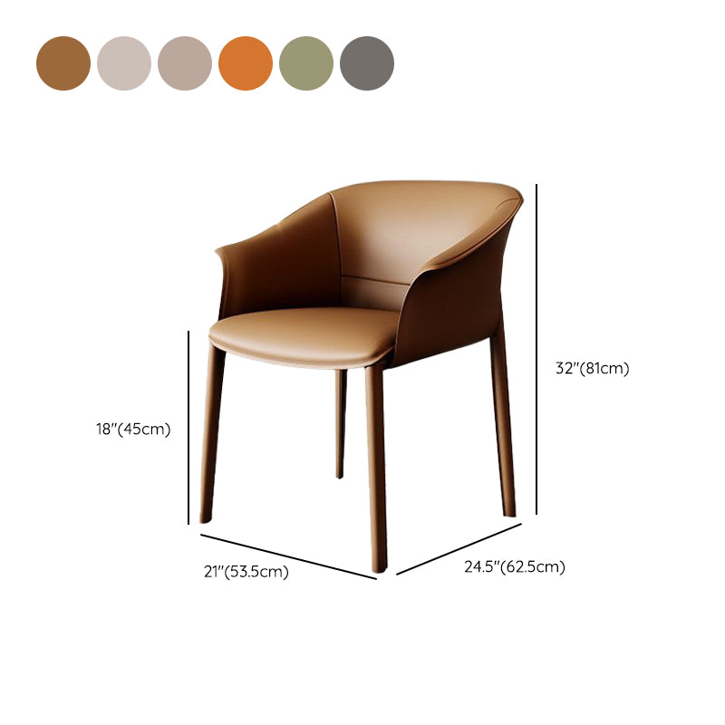 Contemporary Kitchen Dining Chair Metal Legs Upholstered Arm Chair