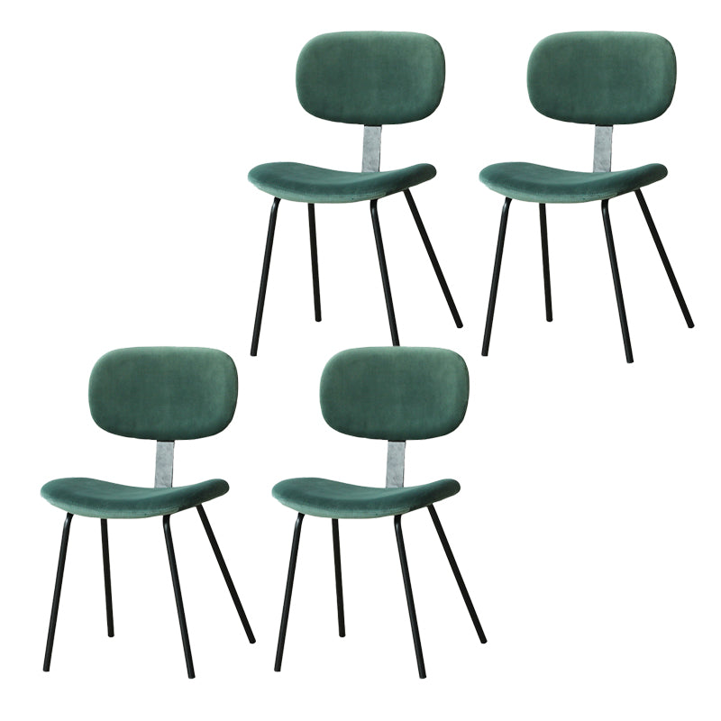 Contemporary Kitchen Side Chair Velvet Armless Dining Chairs
