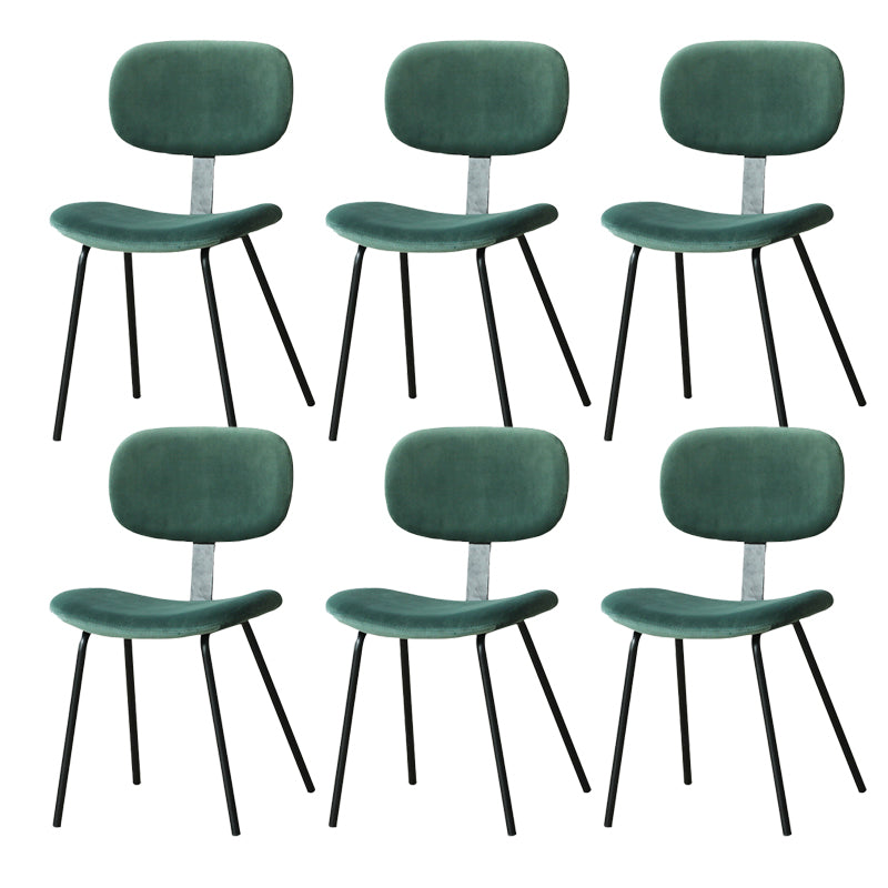Contemporary Kitchen Side Chair Velvet Armless Dining Chairs
