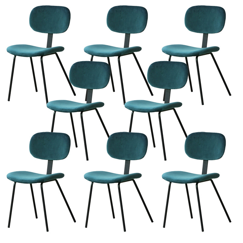 Contemporary Kitchen Side Chair Velvet Armless Dining Chairs