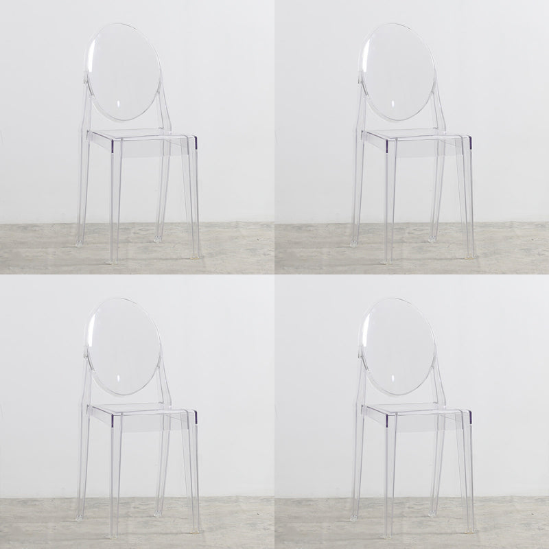 Indoor Plastic Dining Armless Chair King Louis Back Side Chair