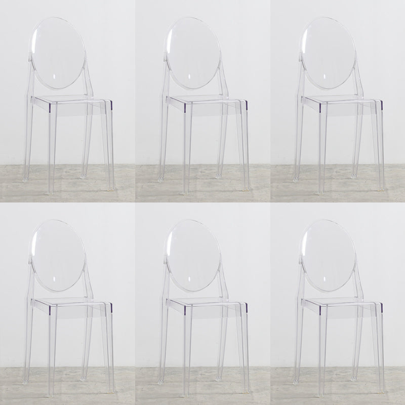 Indoor Plastic Dining Armless Chair King Louis Back Side Chair