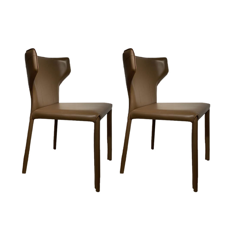 Contemporary Kitchen Wingback Side Chair Armless Dining Chairs