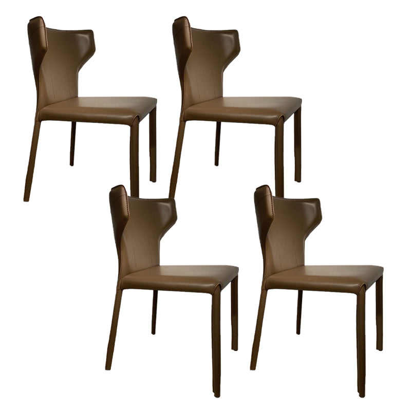 Contemporary Kitchen Wingback Side Chair Armless Dining Chairs