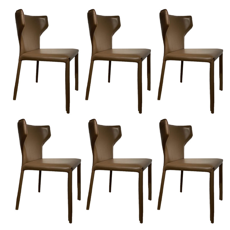 Contemporary Kitchen Wingback Side Chair Armless Dining Chairs