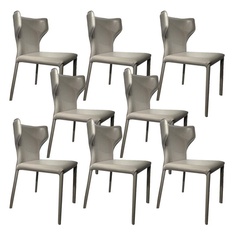 Contemporary Kitchen Wingback Side Chair Armless Dining Chairs