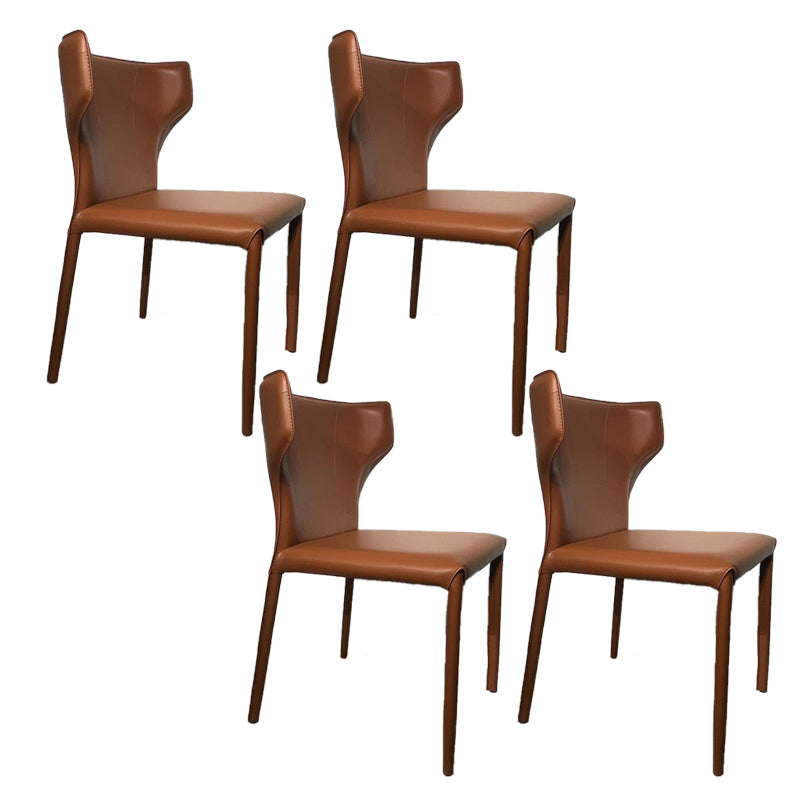 Contemporary Kitchen Wingback Side Chair Armless Dining Chairs