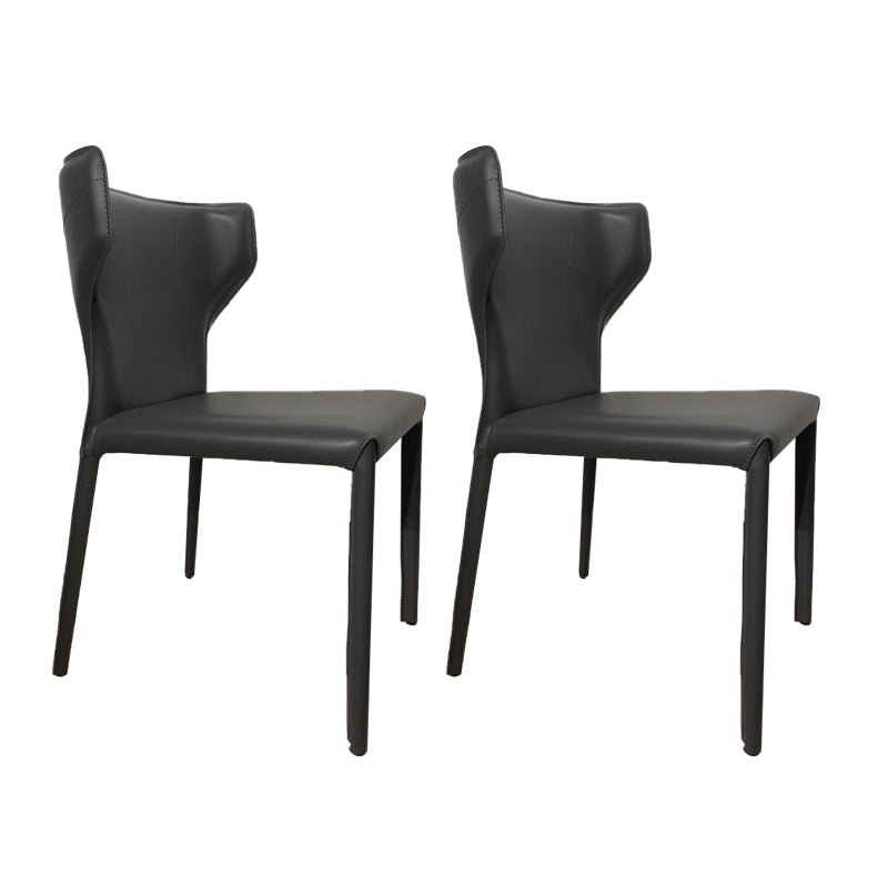 Contemporary Kitchen Wingback Side Chair Armless Dining Chairs