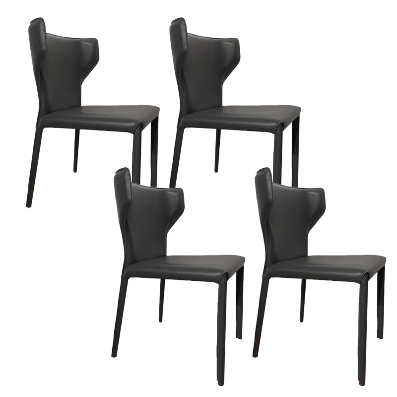 Contemporary Kitchen Wingback Side Chair Armless Dining Chairs