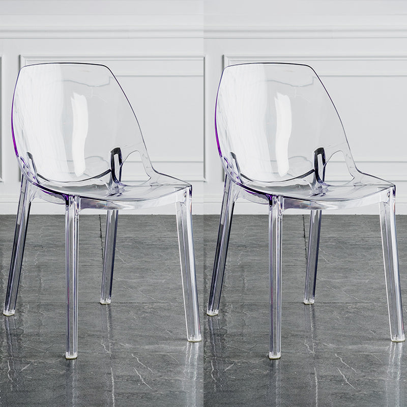 Indoor-Outdoor Plastic Side Chair Stacking Dining Accent Chair