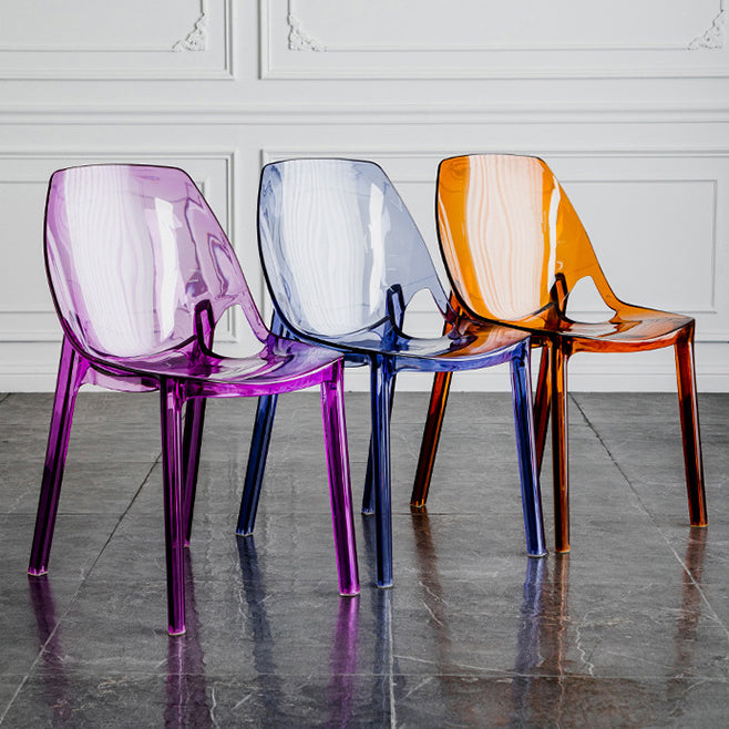 Indoor-Outdoor Plastic Side Chair Stacking Dining Accent Chair