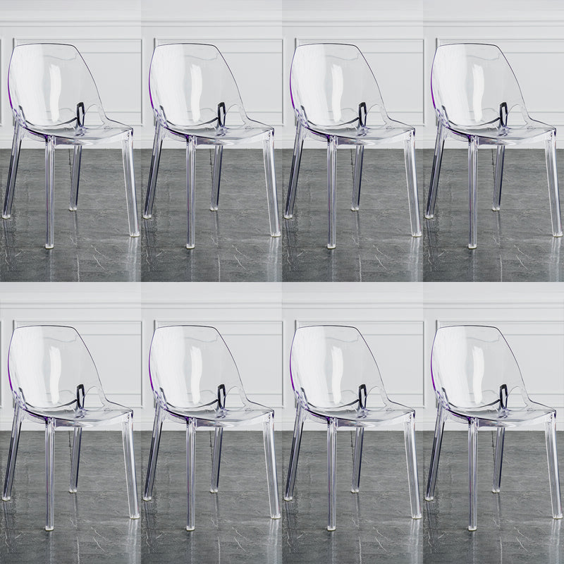 Indoor-Outdoor Plastic Side Chair Stacking Dining Accent Chair