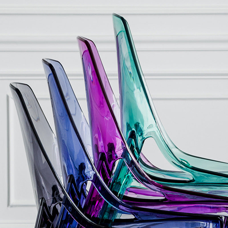 Indoor-Outdoor Plastic Side Chair Stacking Dining Accent Chair