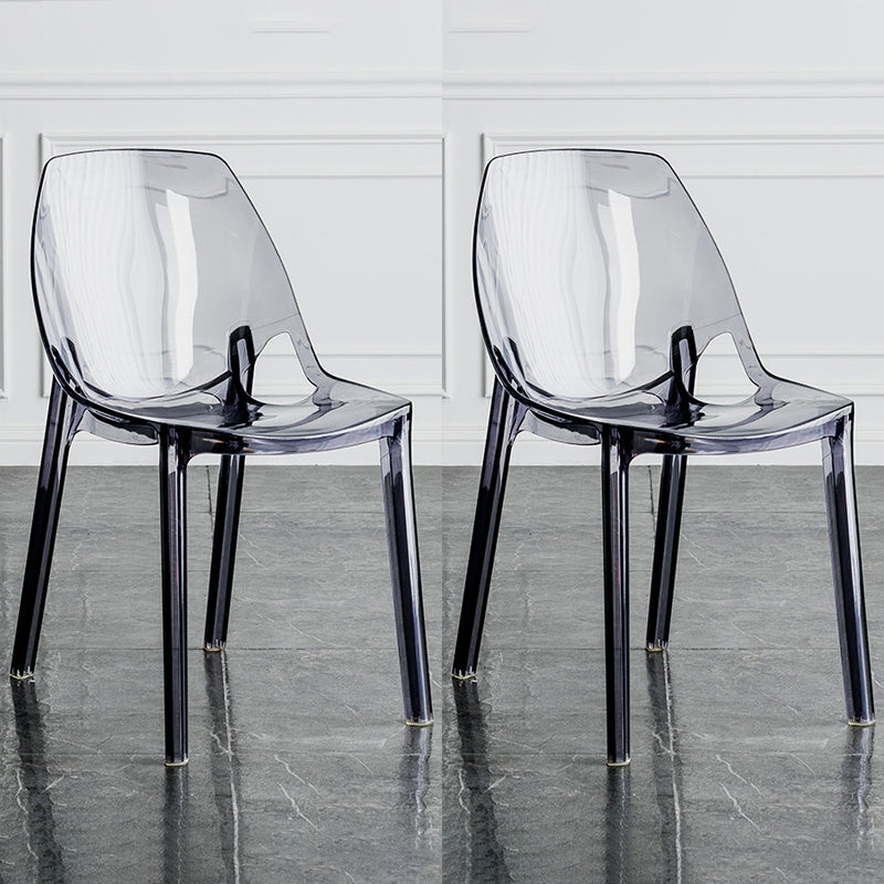 Indoor-Outdoor Plastic Side Chair Stacking Dining Accent Chair