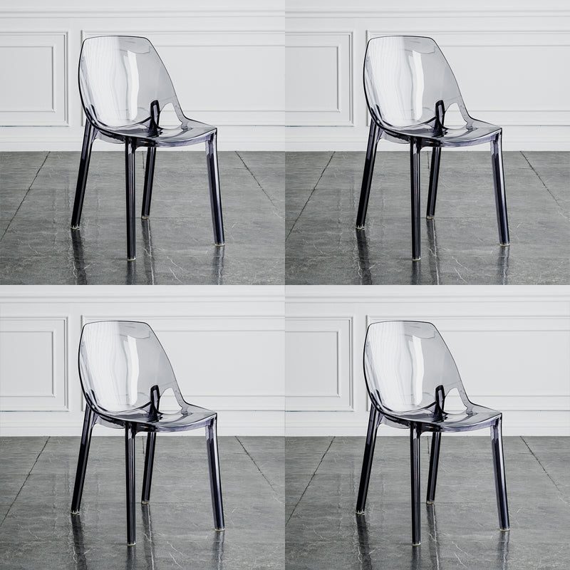 Indoor-Outdoor Plastic Side Chair Stacking Dining Accent Chair