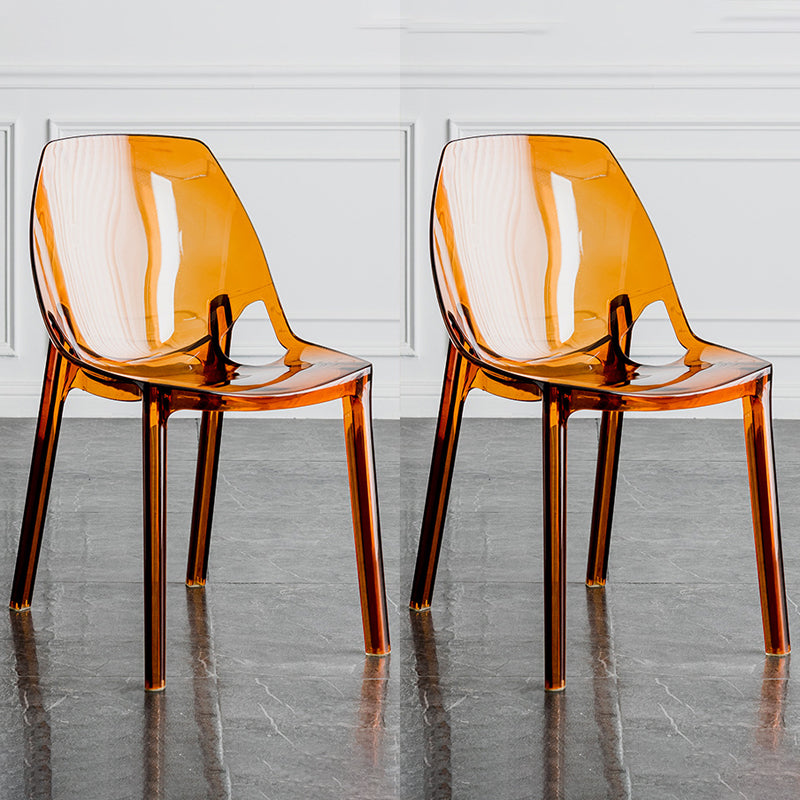 Indoor-Outdoor Plastic Side Chair Stacking Dining Accent Chair