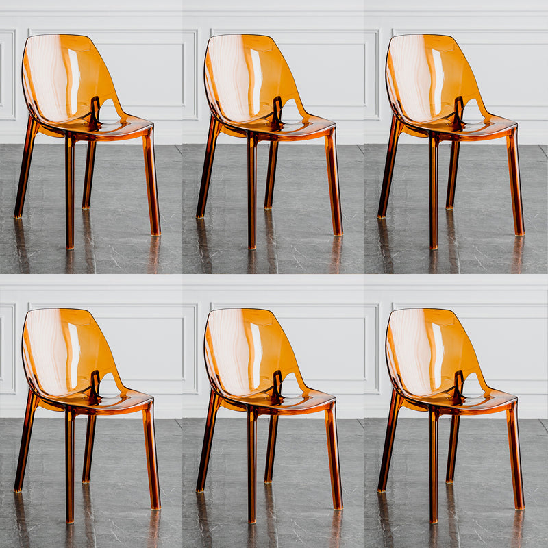 Indoor-Outdoor Plastic Side Chair Stacking Dining Accent Chair