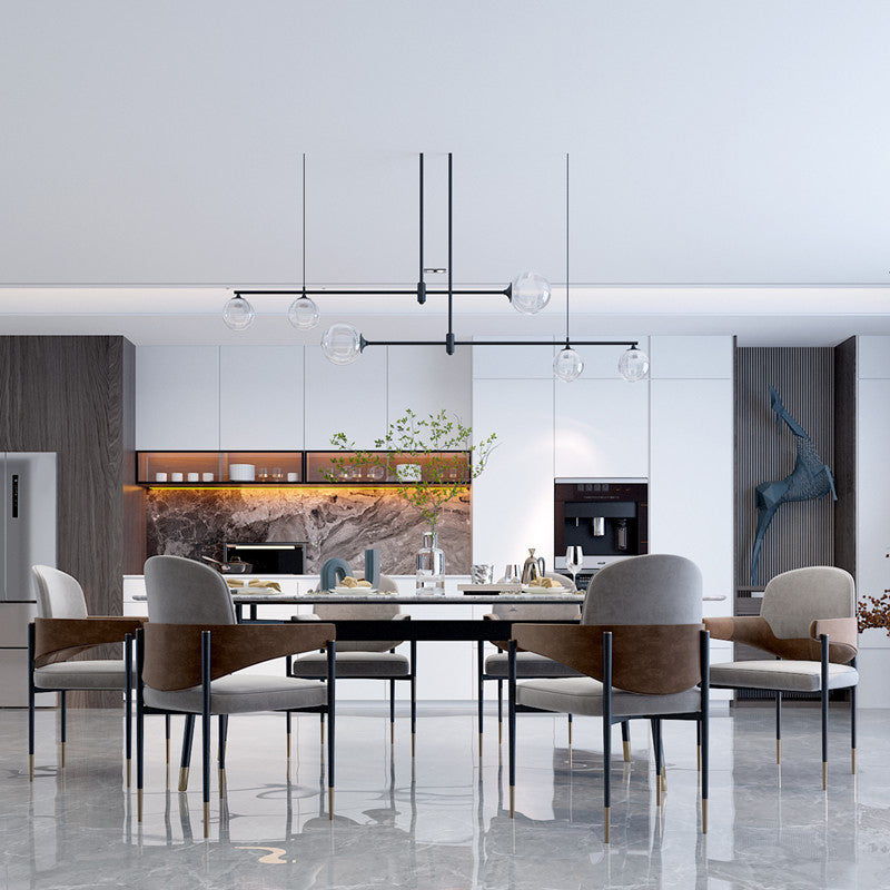 Metal Dining Room Chair Faux Leather Armless Dining Accent Chair