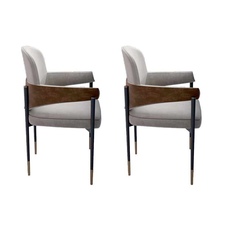 Metal Dining Room Chair Faux Leather Armless Dining Accent Chair