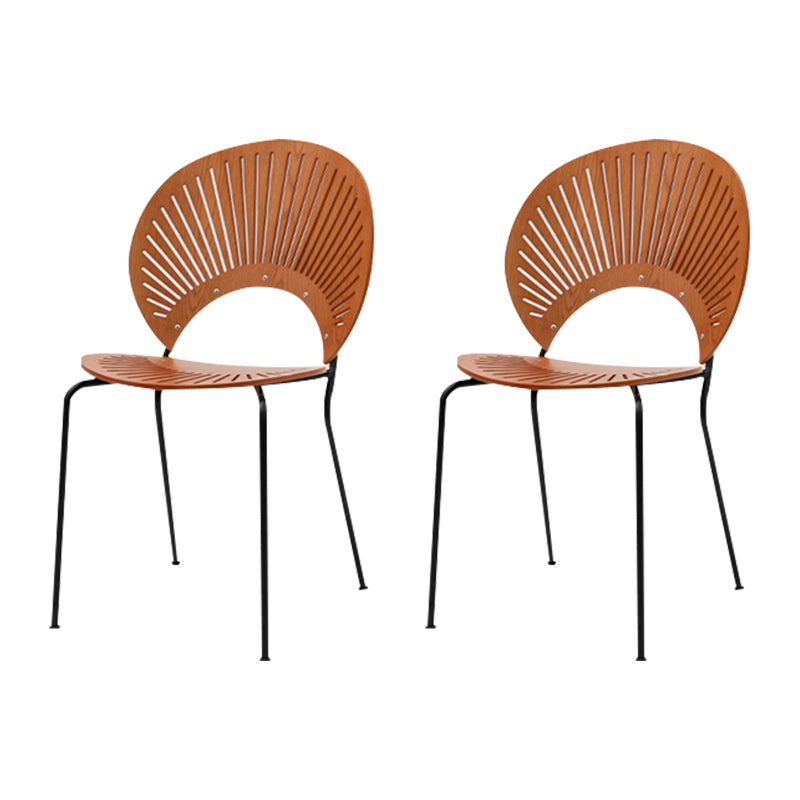 Open Back Dining Side Chair Armless Contemporary Kitchen Dining Chairs