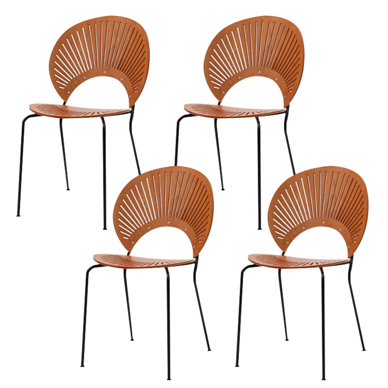 Open Back Dining Side Chair Armless Contemporary Kitchen Dining Chairs