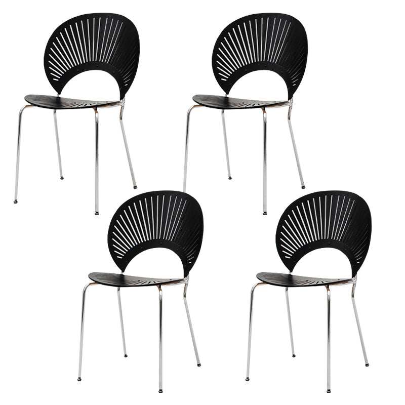 Open Back Dining Side Chair Armless Contemporary Kitchen Dining Chairs