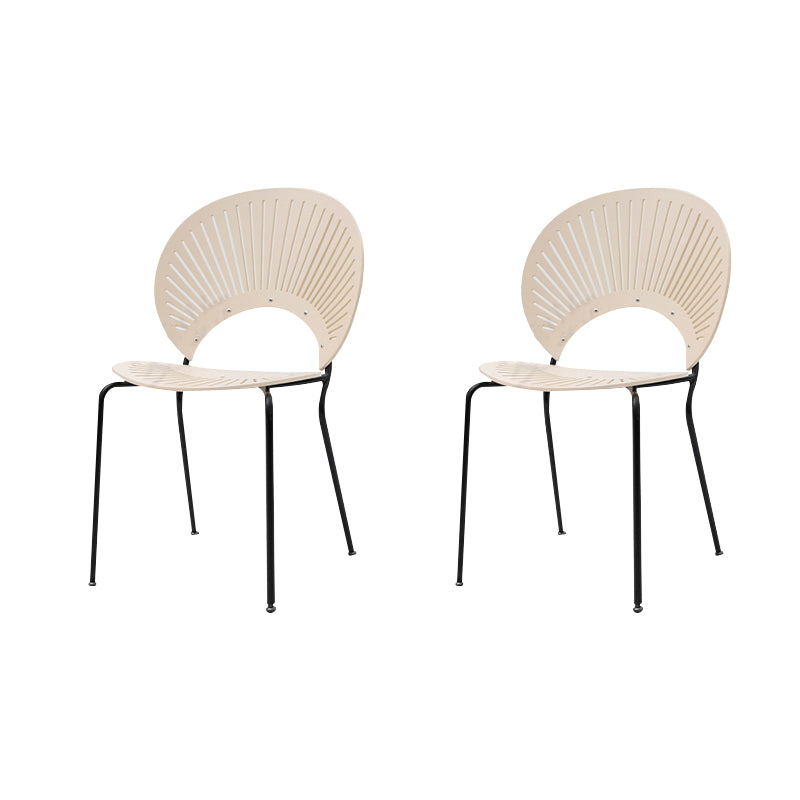 Open Back Dining Side Chair Armless Contemporary Kitchen Dining Chairs