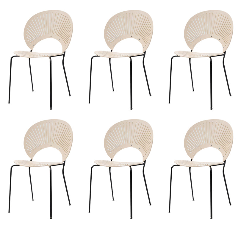 Open Back Dining Side Chair Armless Contemporary Kitchen Dining Chairs