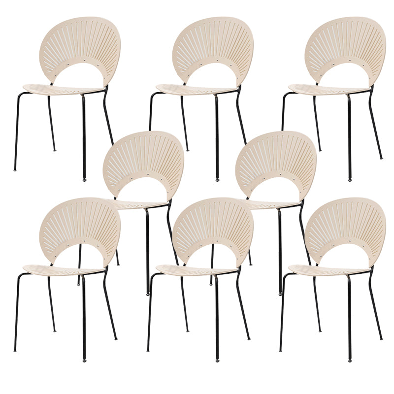 Open Back Dining Side Chair Armless Contemporary Kitchen Dining Chairs