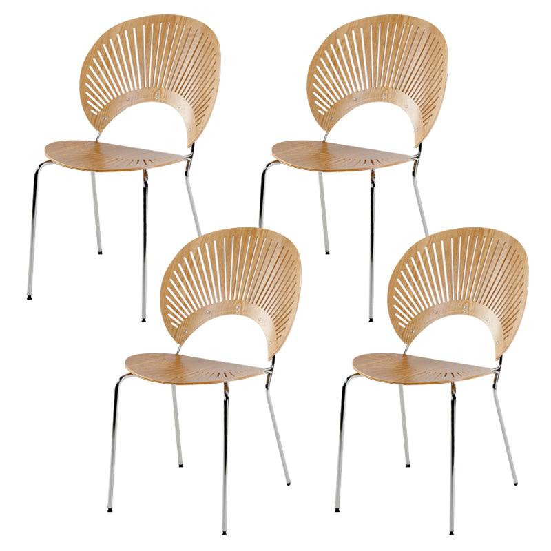 Open Back Dining Side Chair Armless Contemporary Kitchen Dining Chairs