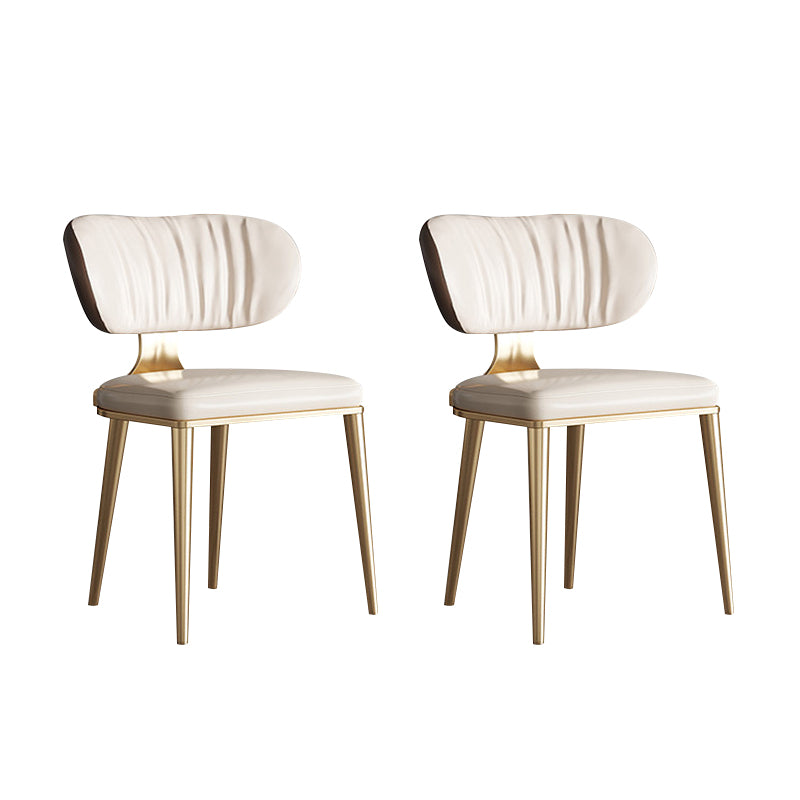 Glam Open Back Dining Chair Gold Legs Dining Room Side Chair