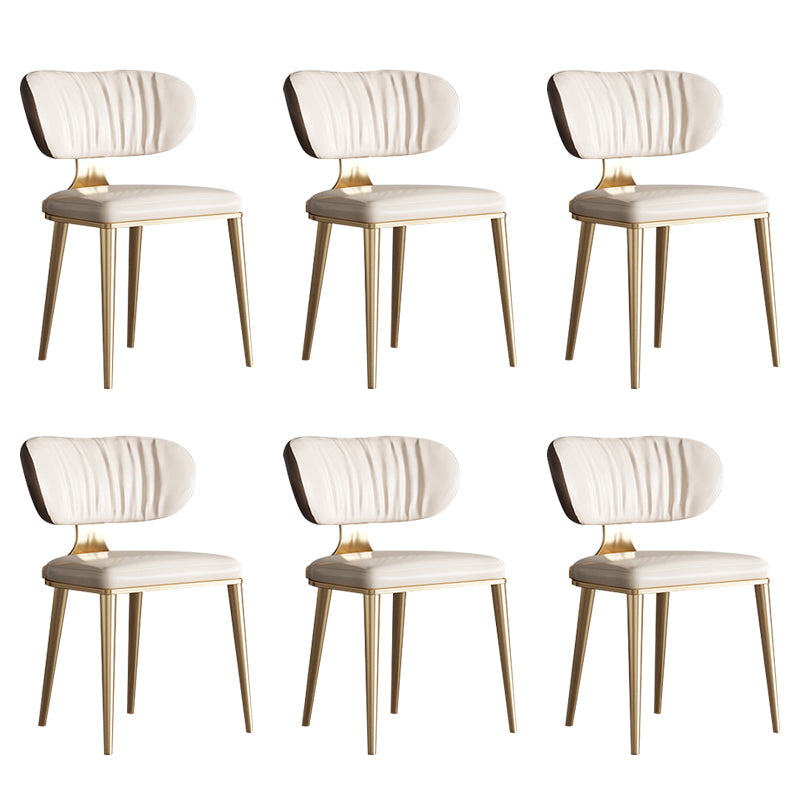 Glam Open Back Dining Chair Gold Legs Dining Room Side Chair