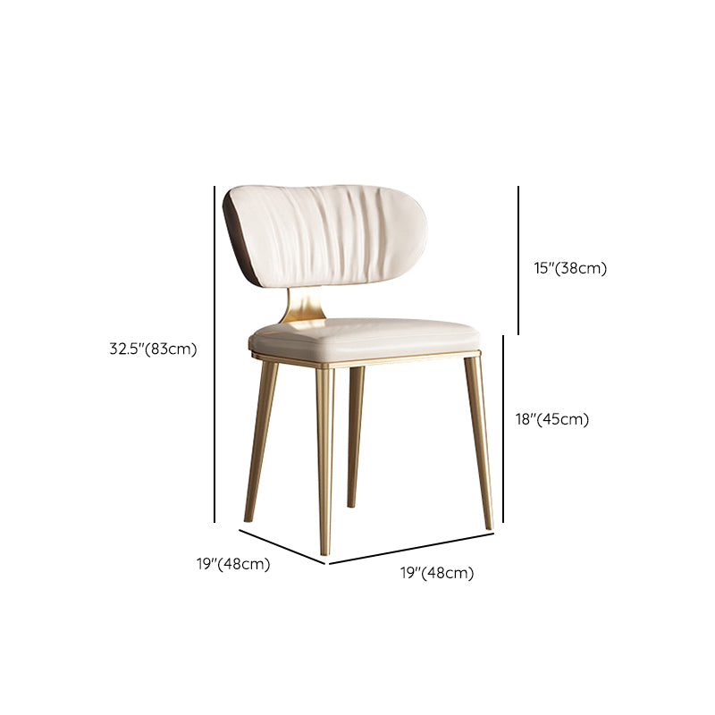 Glam Open Back Dining Chair Gold Legs Dining Room Side Chair