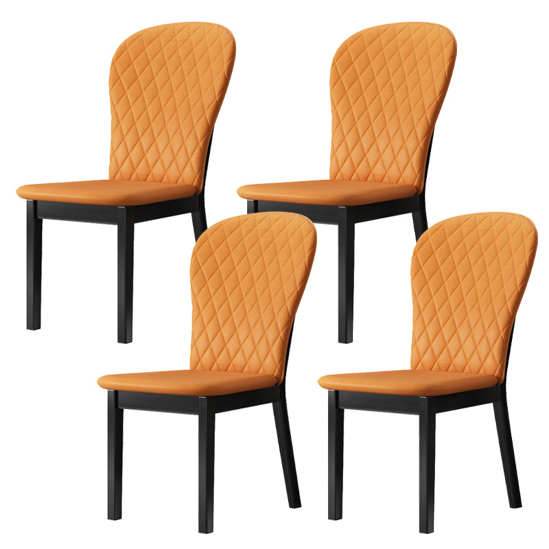 Wood Industrial Indoor-Outdoor Side Chair Parsons Armless Chair