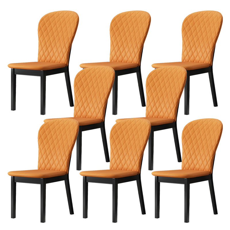 Wood Industrial Indoor-Outdoor Side Chair Parsons Armless Chair