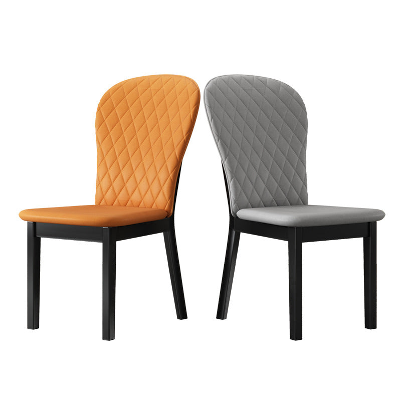 Wood Industrial Indoor-Outdoor Side Chair Parsons Armless Chair