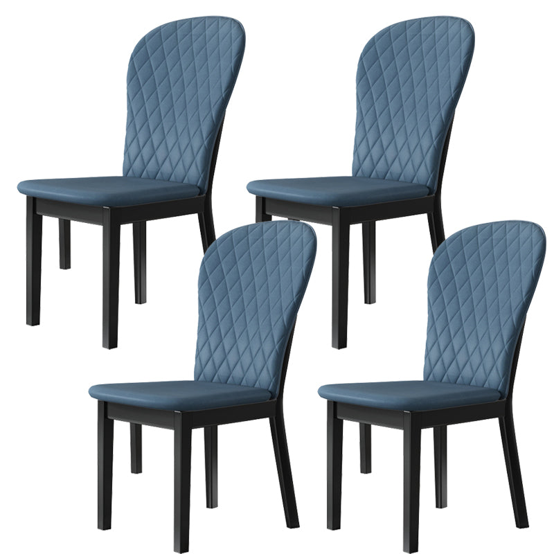 Wood Industrial Indoor-Outdoor Side Chair Parsons Armless Chair