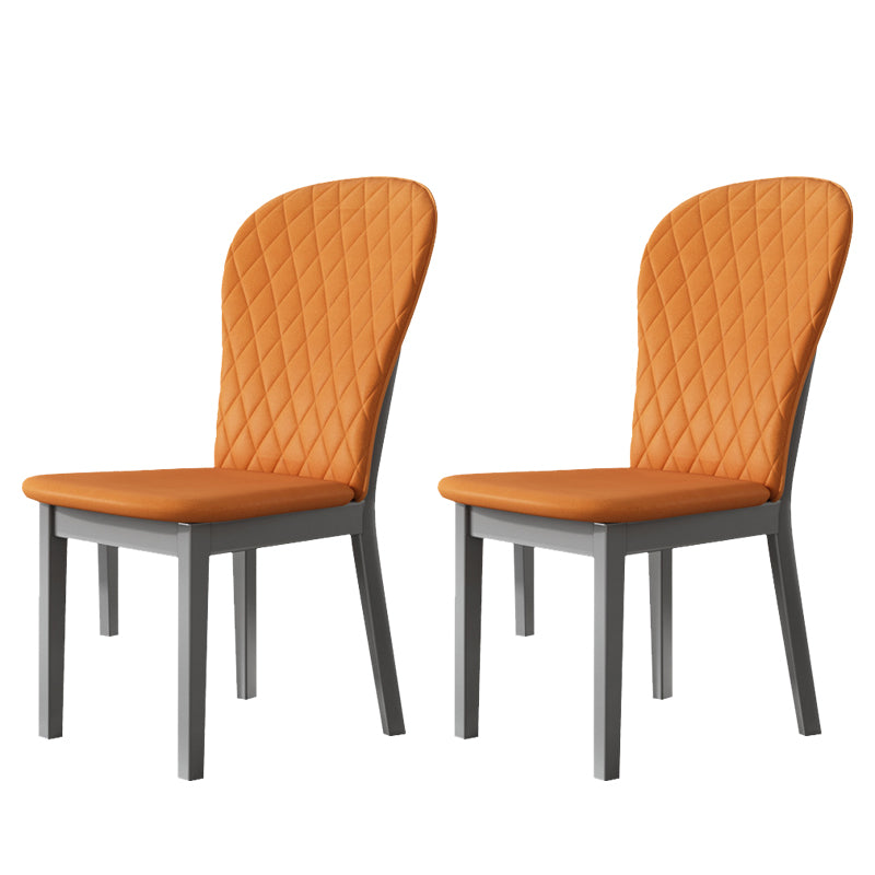 Wood Industrial Indoor-Outdoor Side Chair Parsons Armless Chair