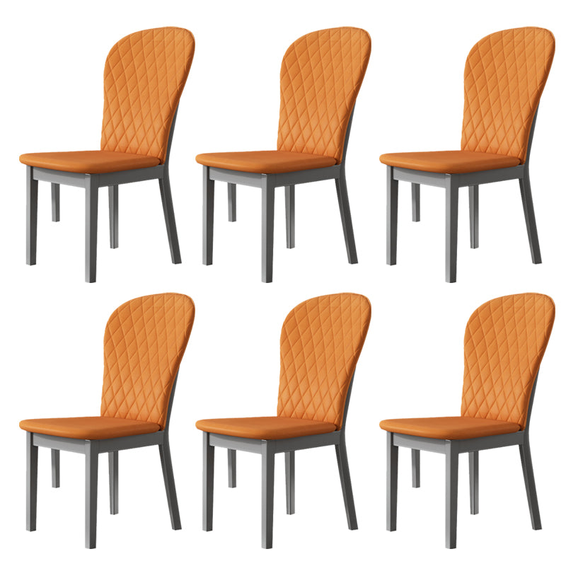 Wood Industrial Indoor-Outdoor Side Chair Parsons Armless Chair